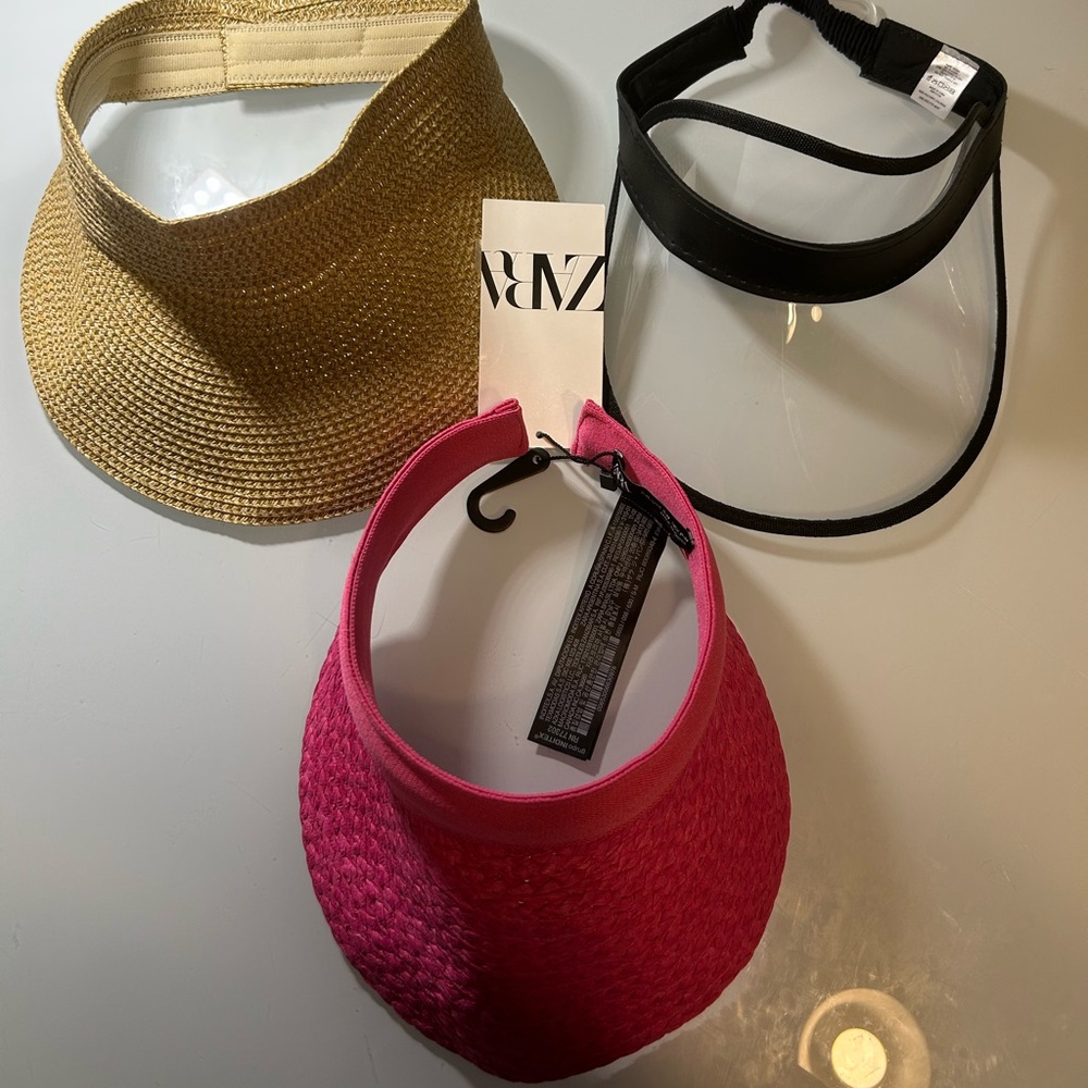 ZARA Hot Pink Woven Visor - Women's Sun Visor